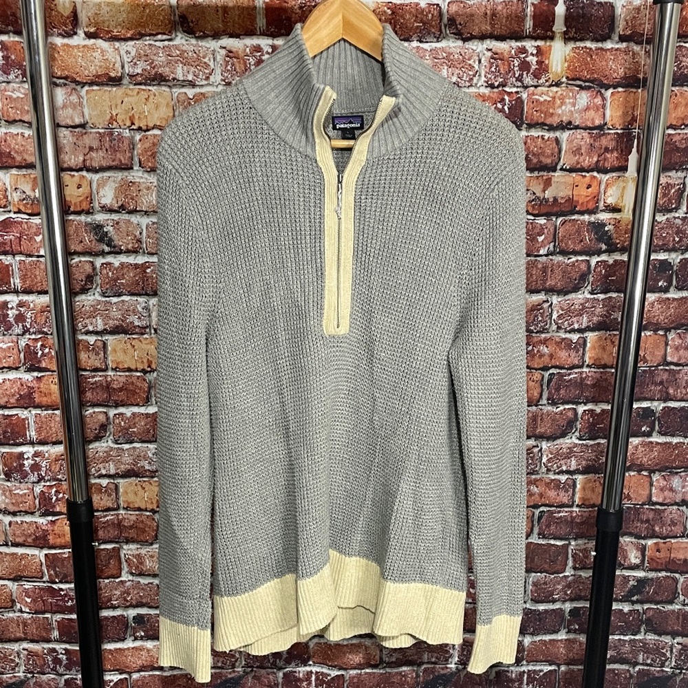 Patagonia Ponderosa Pine 1/4-Zip Pullover Sweater men’s women’s large grey